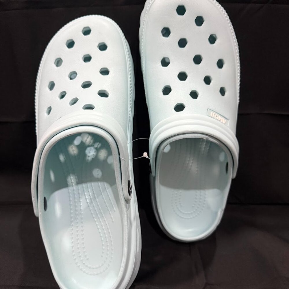 Amoji Unisex Garden Clogs Gardening Ice Blue Adults Size 30 Women’s 16,  Mens 15